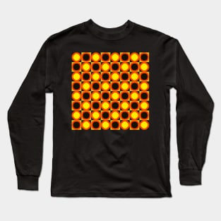 retro mid century geometrical pattern Long Sleeve T-Shirt